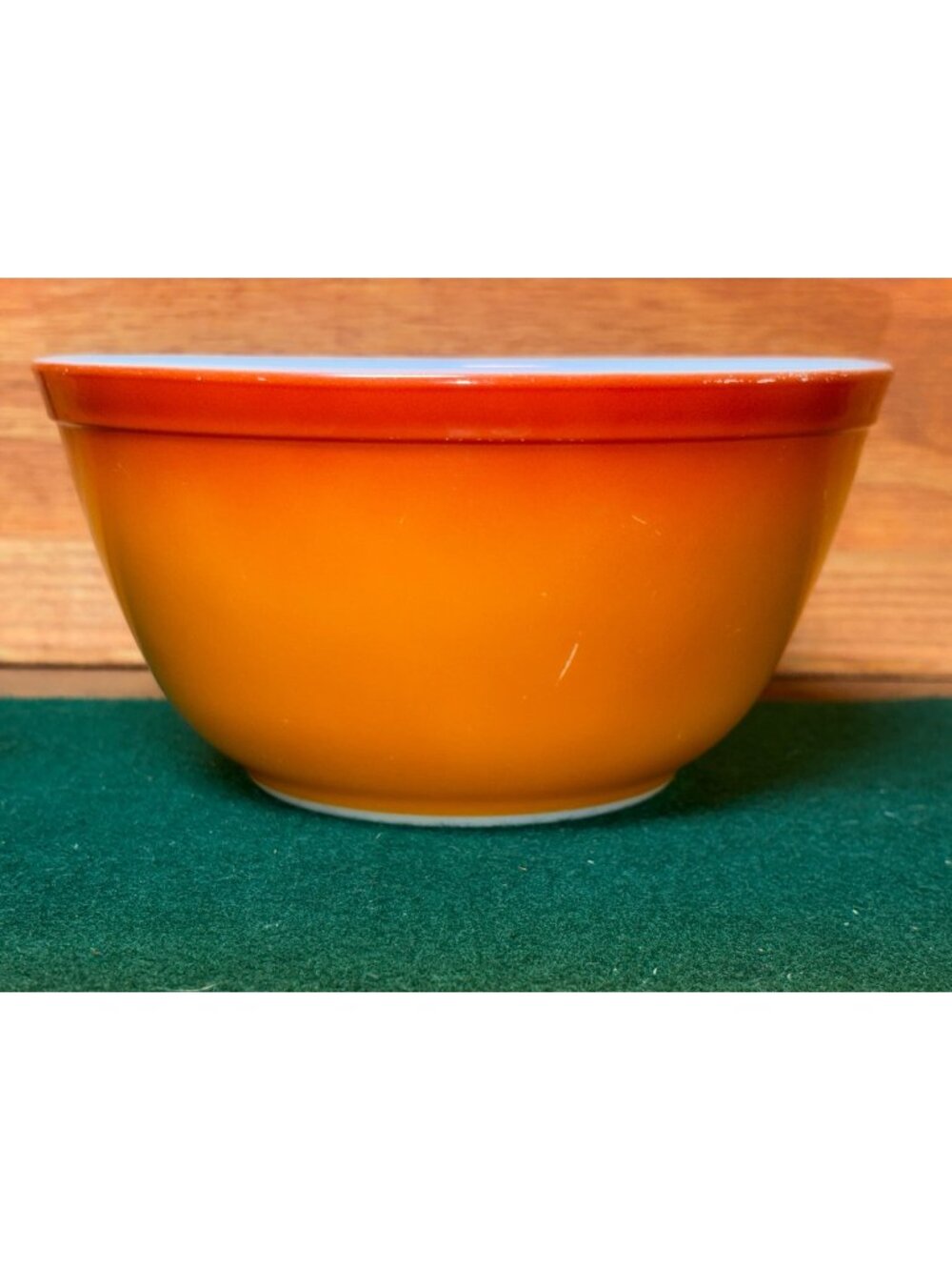 Vintage Pyrex Flameglo Red/Orange Mixing Bowl 7" Diameter Milk Glass